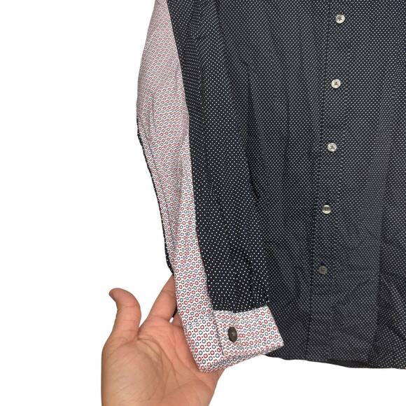 Ines De La Fressange x Uniqlo Button Up Shirt Small Navy Mixed Print Cotton - Picture 5 of 6